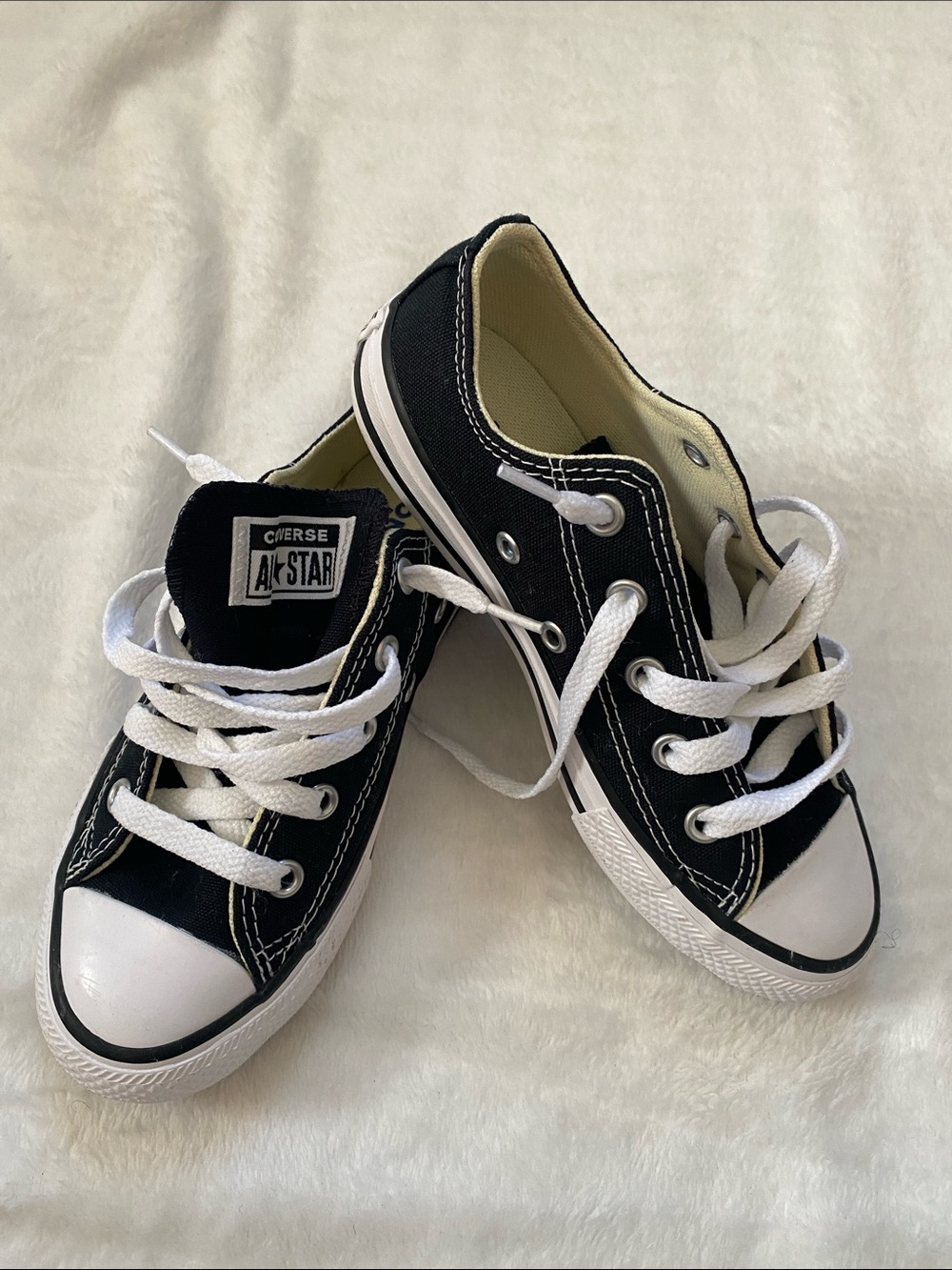 Converse Black and White Kids Low Top Sneakers